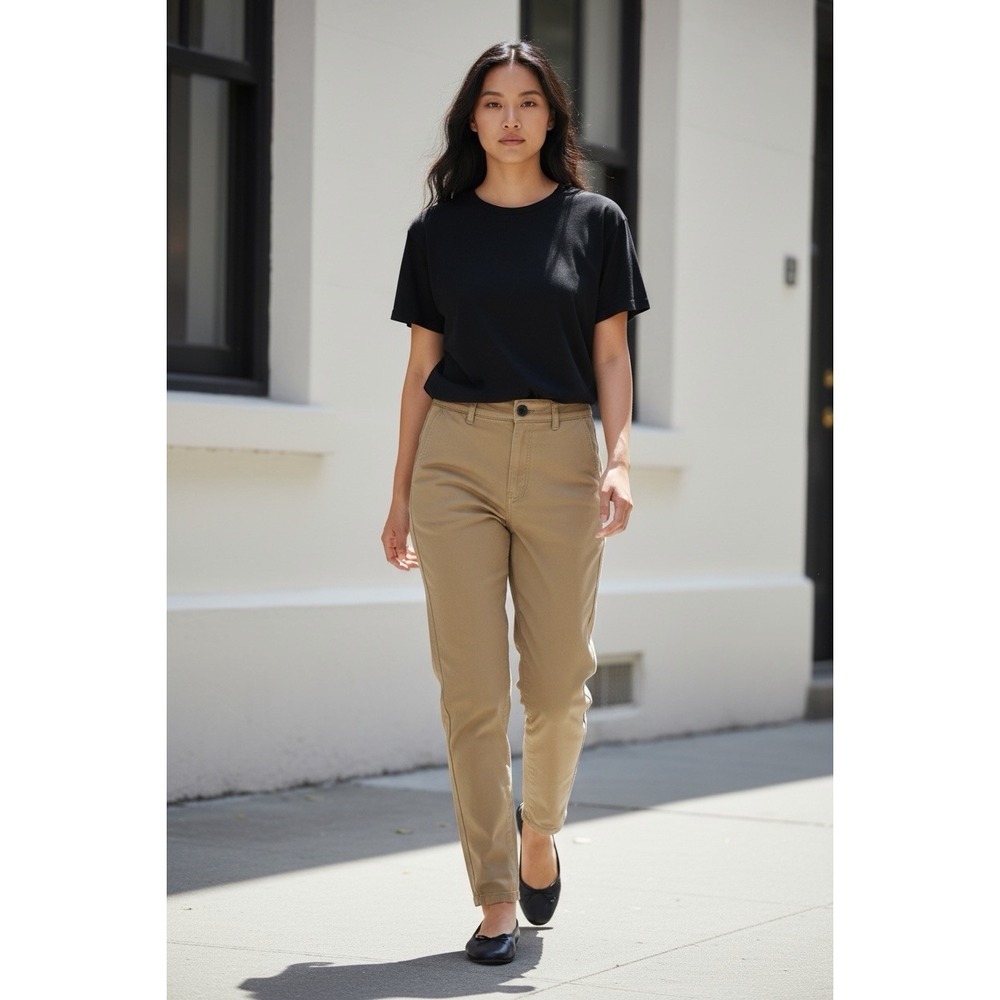 Everlane Size 2 The Relaxed Fit Chino Slouchy High Waist Pants Dark Khaki NWOT